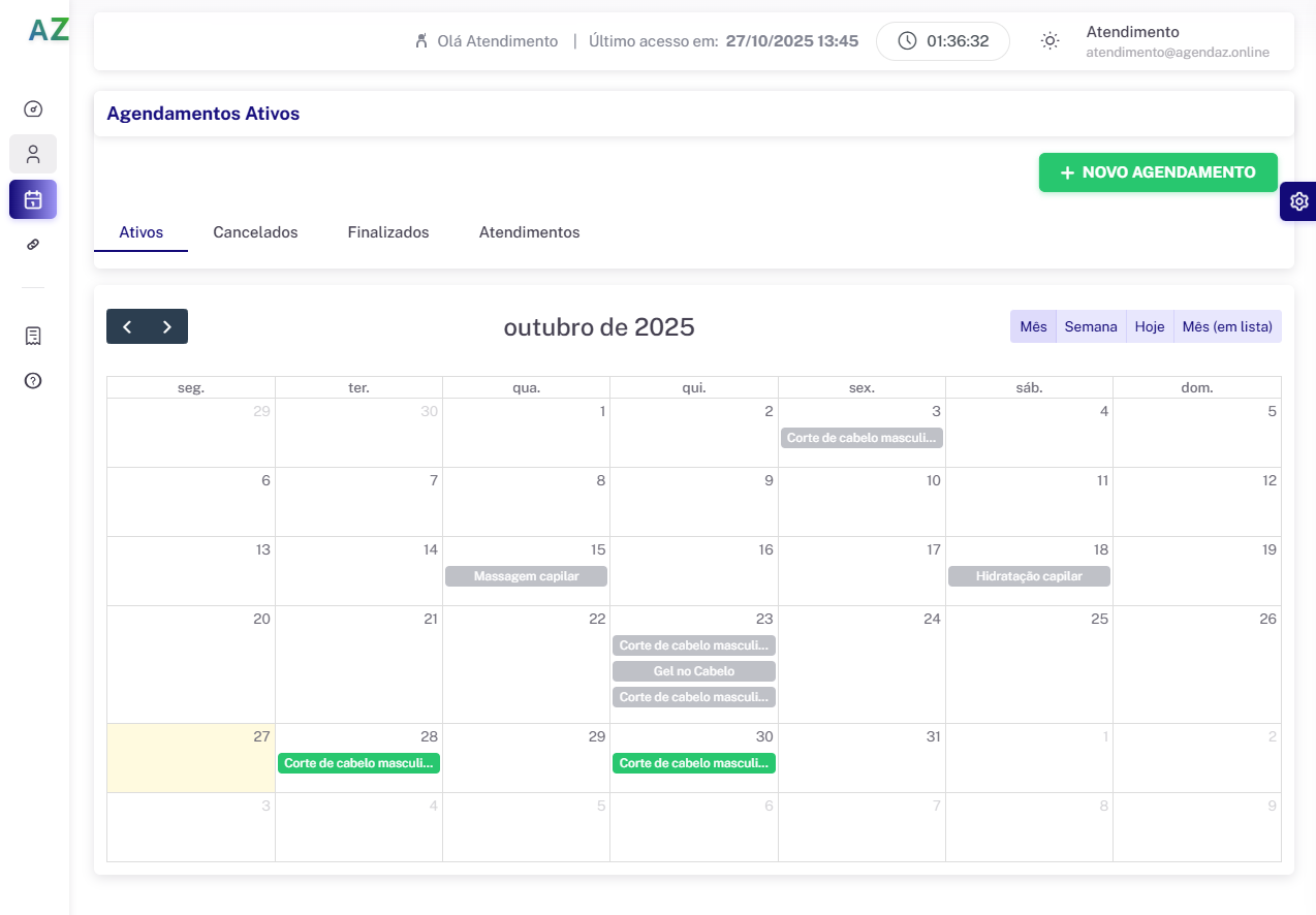 Print do sistema AgendaZ